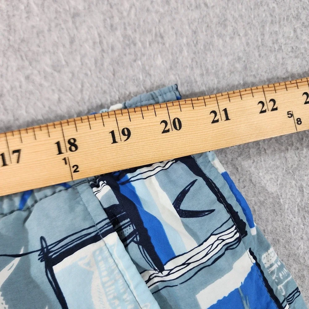 Columbia PFG AOP Fish Swim Trunks Men XXL 40x6 Gray Blue White Omni Shade Pocket